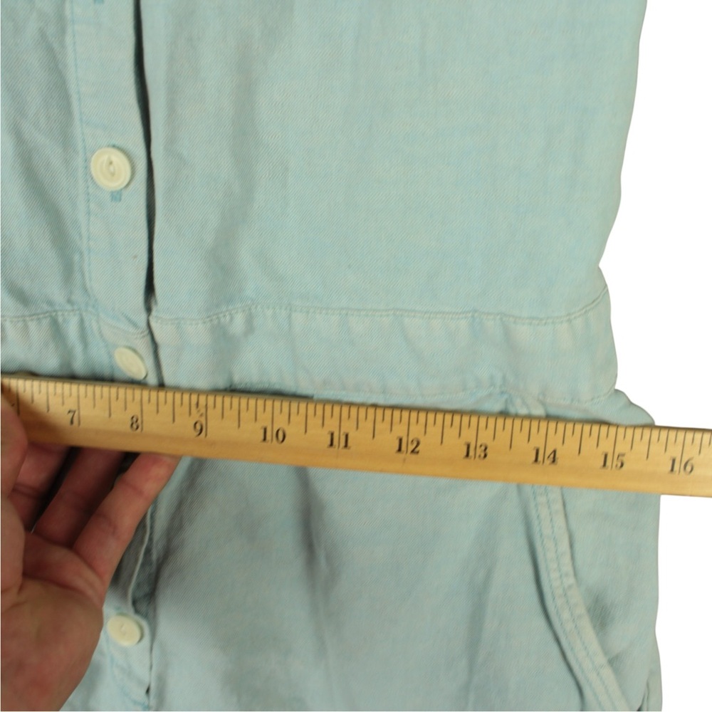 Outerknown Women Size XS Blue Denim Jumpsuit overalls Button shortalls - Picture 8 of 15